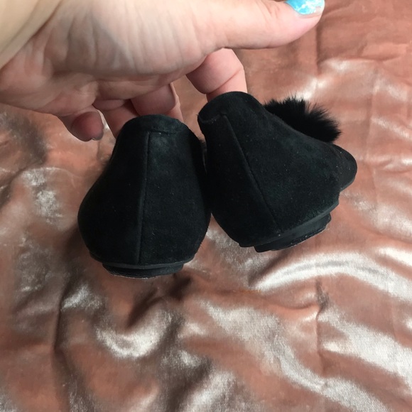 Jeffrey Campbell Suede Flats Rabbit Fur Pom 9 - Picture 3 of 7